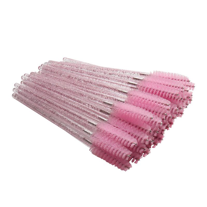 Wholesale Pink Glitter Mascara Brushes - 50 Pieces/Pack 
