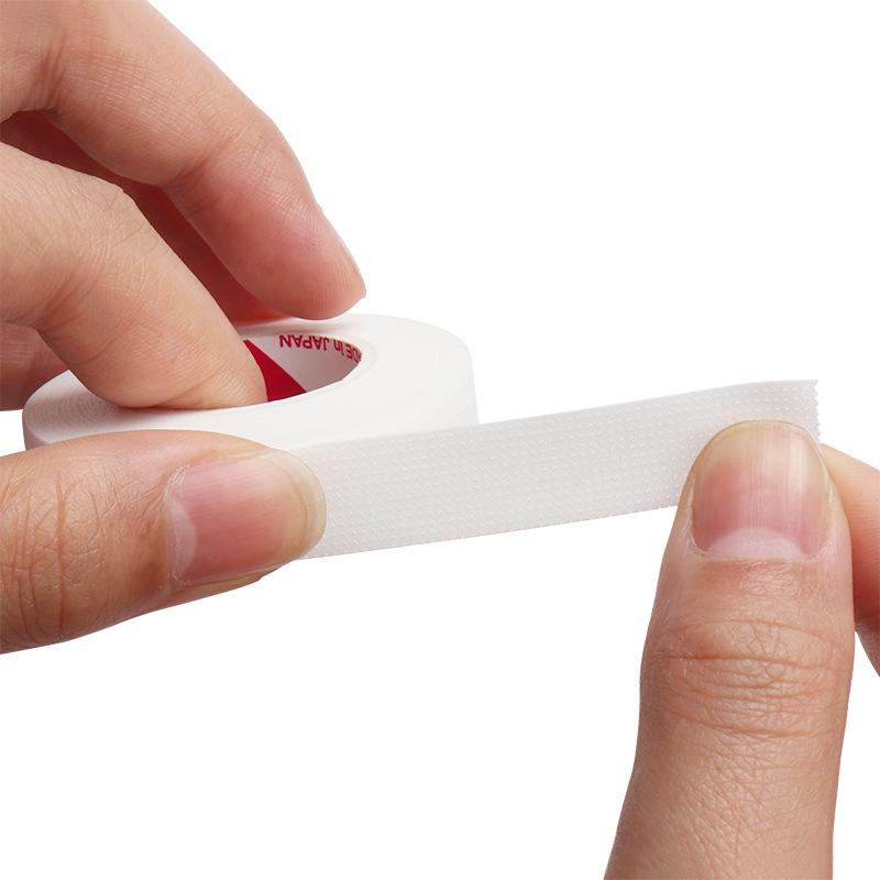 Eyelash extension tape being used, soft and flexible for lash extensions. 