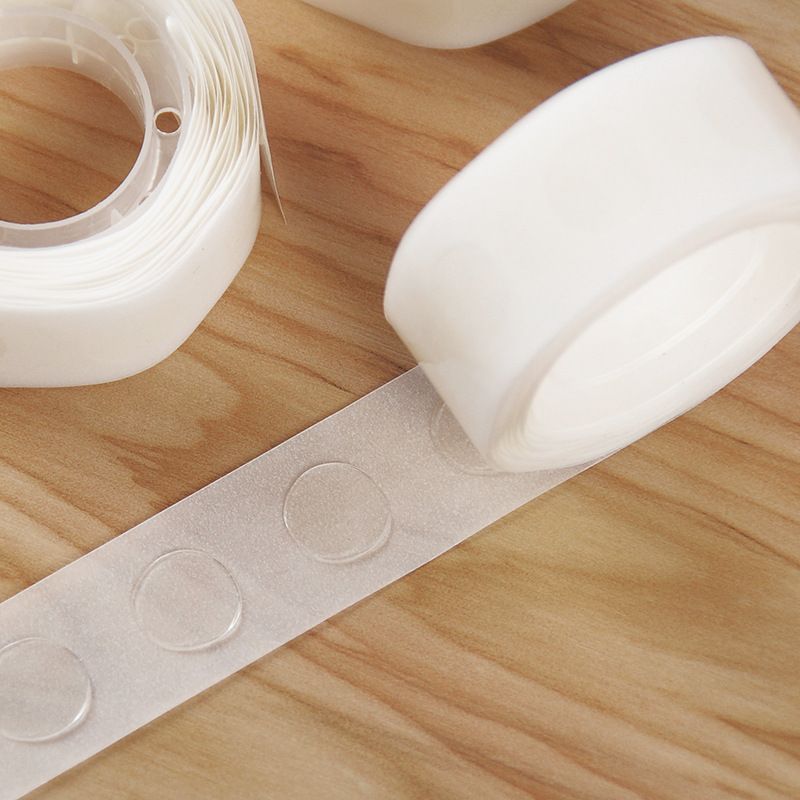 Removable glue dot tape for balloons and decorations, transparent dots. 