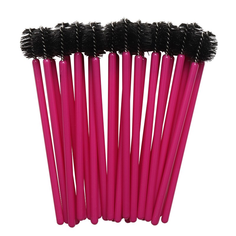 Pink handled lash brushes, eyelash extension aftercare 