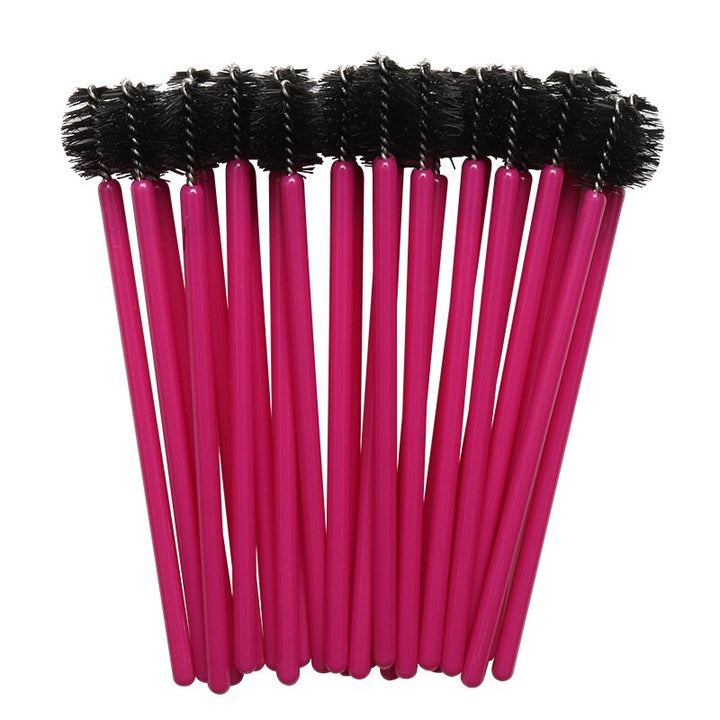 Pink handled lash brushes, eyelash extension aftercare 