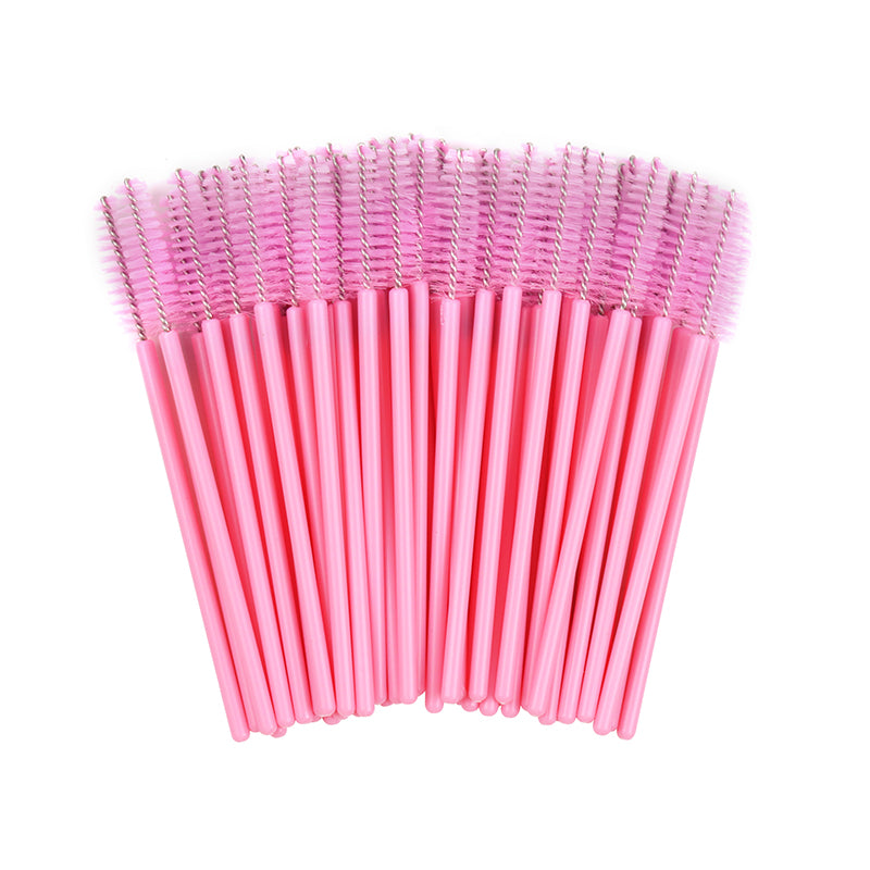Pink eyelash wands brush 50 pieces pack 
