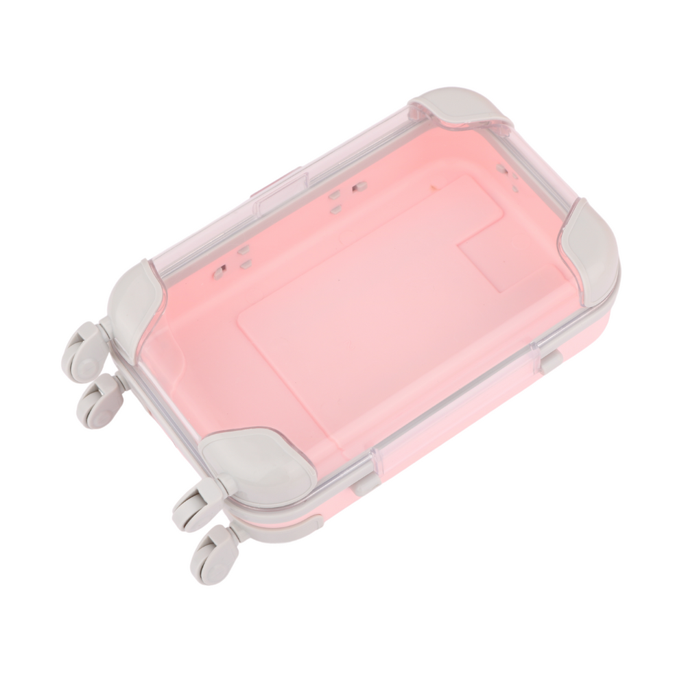 Pink Lash Packing Box with Wheels, Easy to Carry 