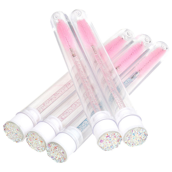 Eyelash brushes with diamond bottom, pink wands in tubes - SENSELASHES 