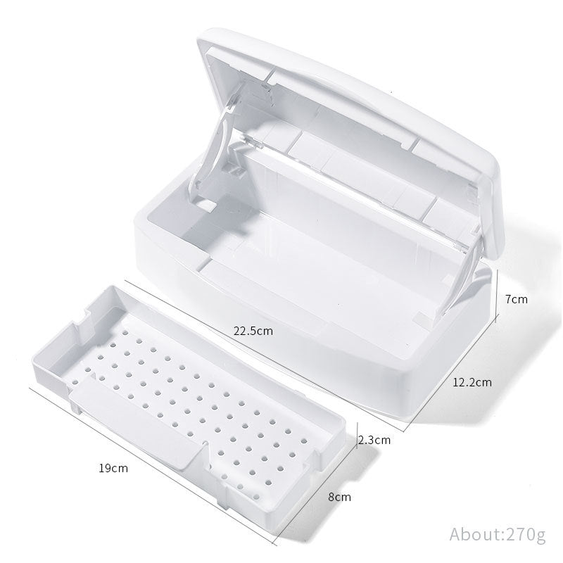 Lash tweezer sterilizer tray with measurements 