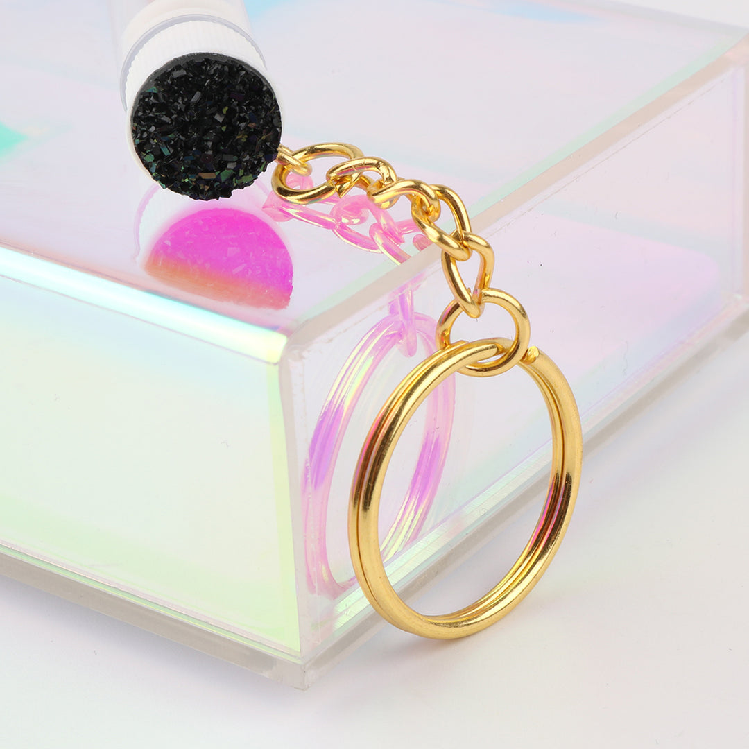 Diamond mascara brush with gold chain and ring, SENSELASHES accessory 