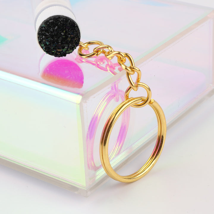 Diamond mascara brush with gold chain and ring, SENSELASHES accessory 