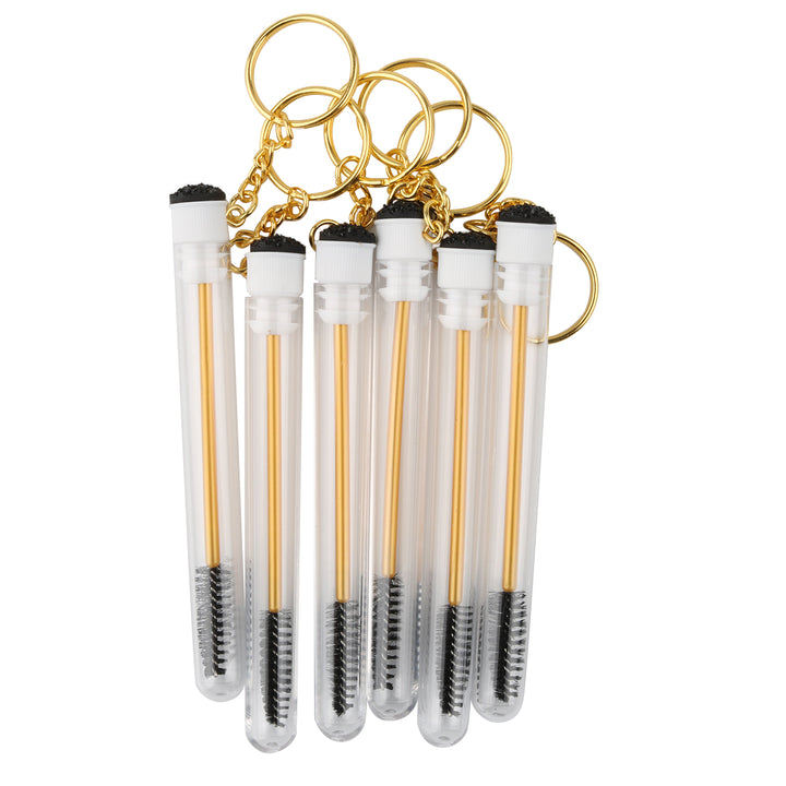 Mascara wands with diamond decorated empty tube and keychain 