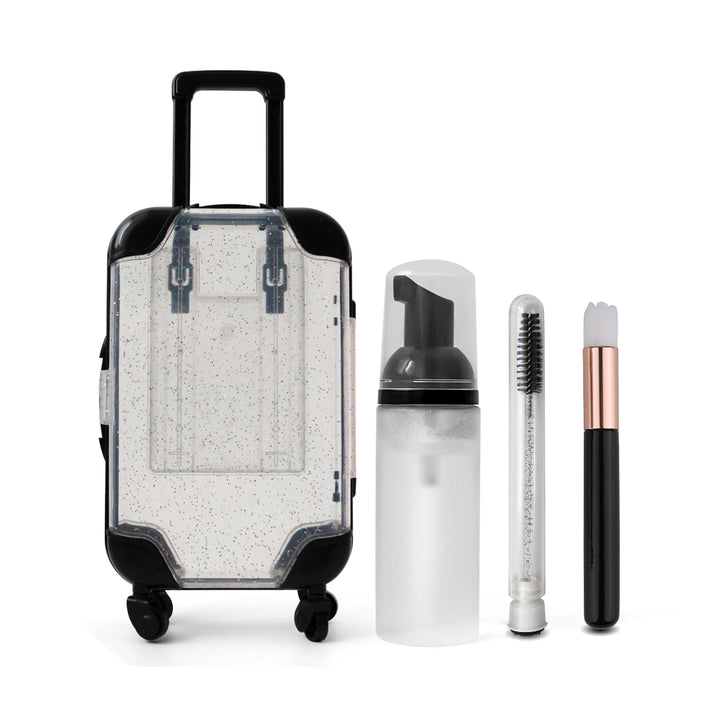 Eyelash Aftercare Kit - Lash Cleanser, Brushes, and Mini Suitcase 