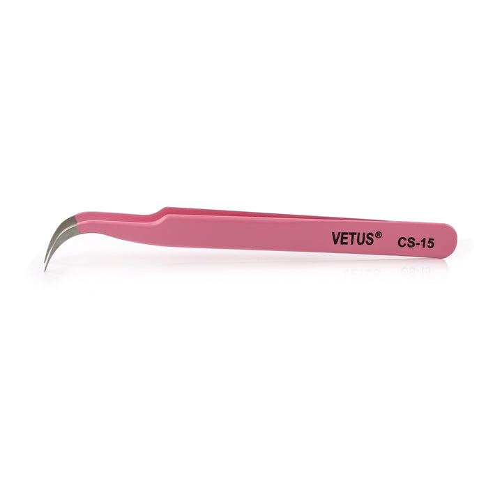 PINK CS-15 TWEEZERS FOR EYELASH EXTENSION - SENSELASHES