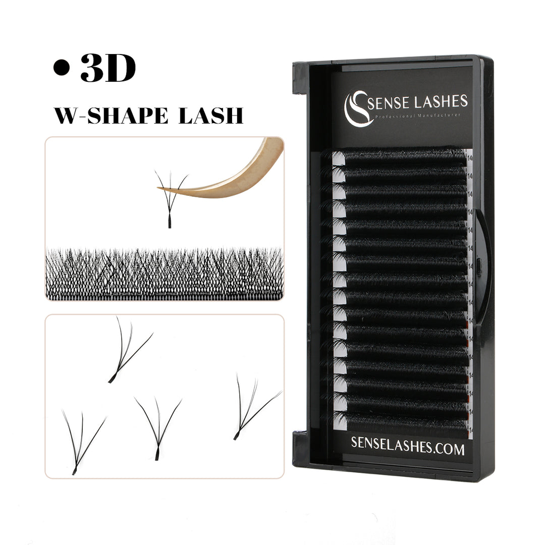 W Style 3D Premade Volume Fan Lashes - SENSELASHES