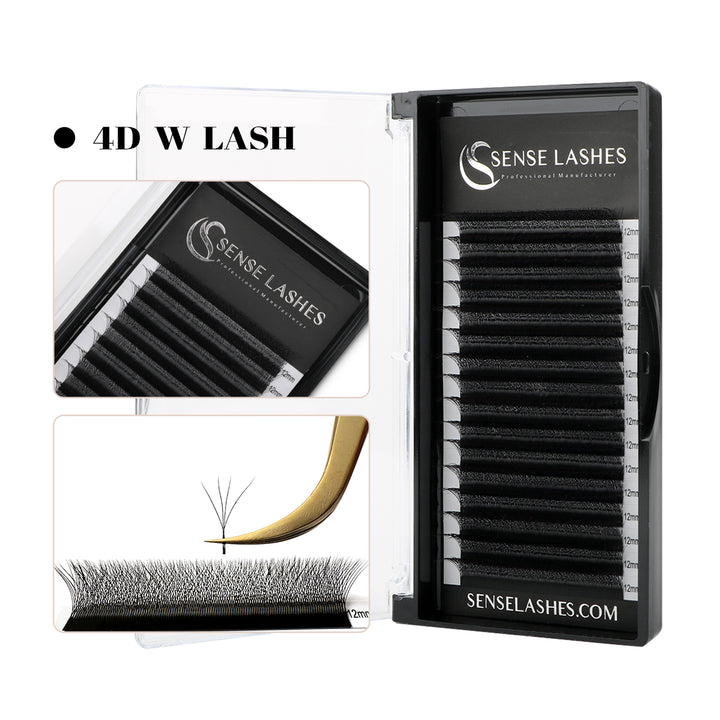 W Style 4D Premade Volume Fan Lashes - SENSELASHES