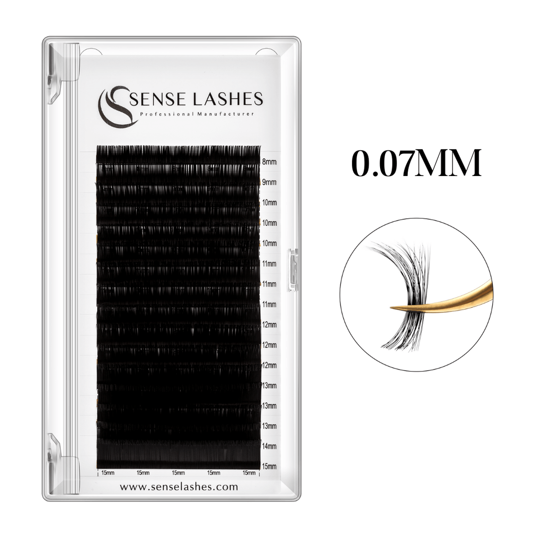 0.07mm Premium Lash Extensions by SENSELASHES, wholesale eyelash supplies 