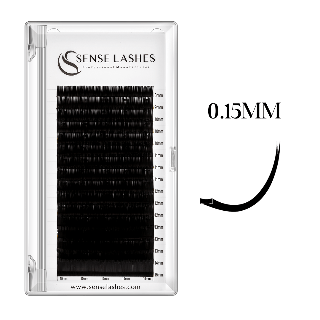 SENSELASHES 0.15mm Ellipse Flat Lashes Tray, Wholesale Eyelash Extensions 